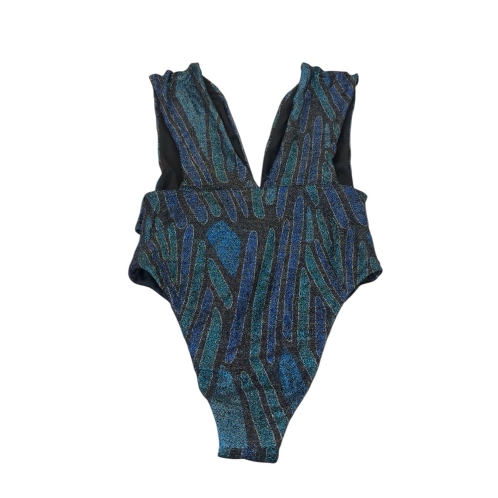 NWT Ramy Brook Printed Shimmery Paradise Sparkle Viona One-Piece Swimsuit Medium - Picture 8 of 10